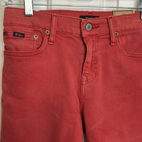 Polo by Ralph Lauren Sullivan Slim Boys Brick Red stone washed Shorts size 12 - Picture 2 of 10